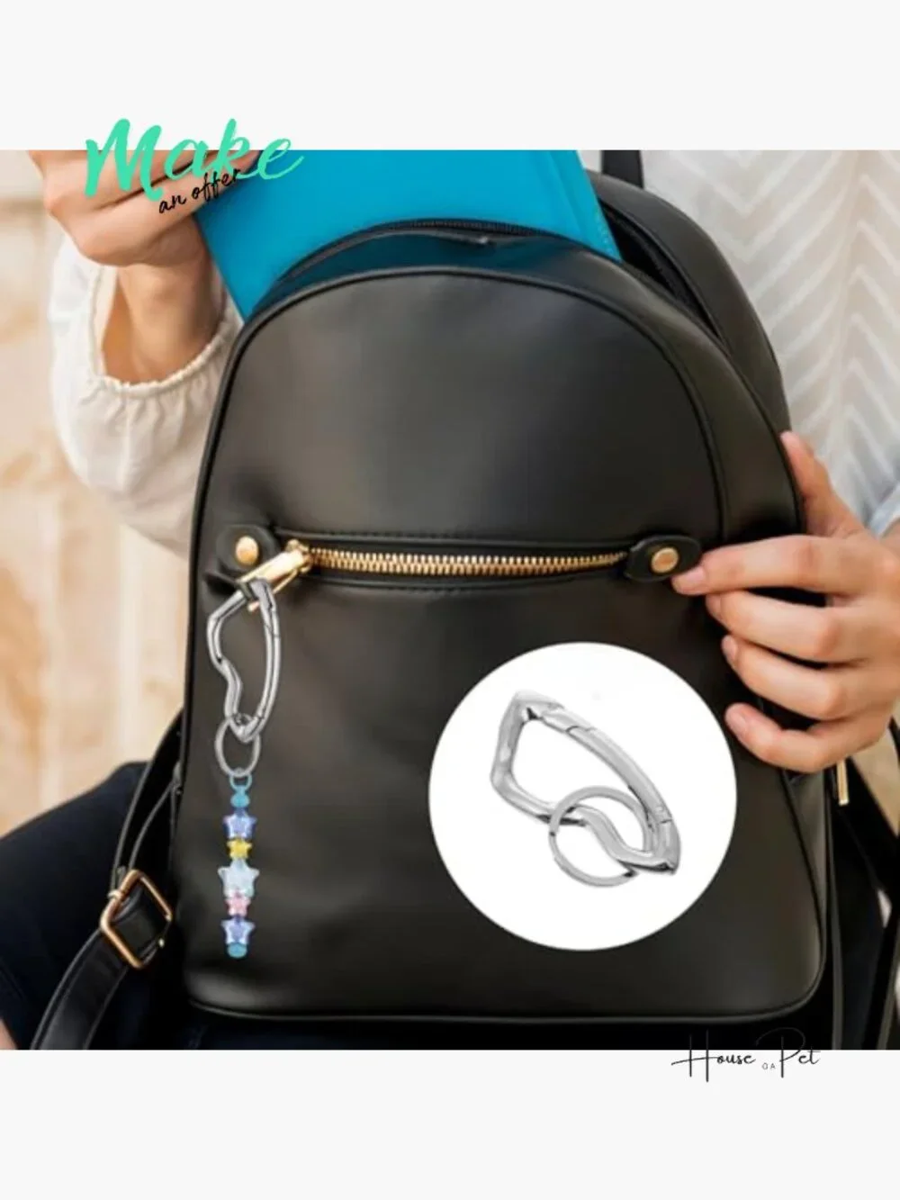 Zinc Alloy Carabiner Keychain, Y2K Goth Accessory Bag Charm